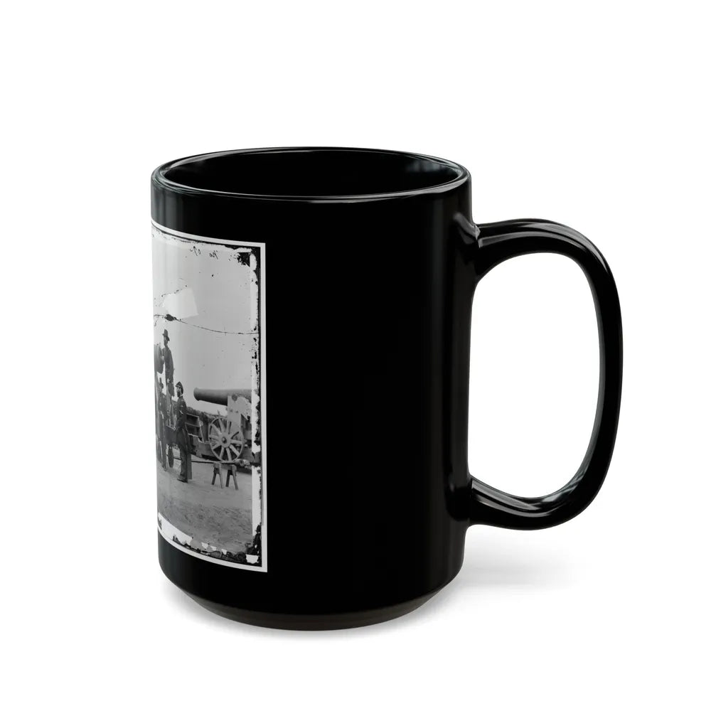 Washington, D.C., Vicinity. Seven Officers By A Big Gun In A Fort (U.S. Civil War) Black Coffee Mug-Go Mug Yourself