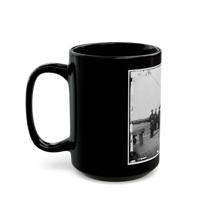 Washington, D.C., Vicinity. Seven Officers By A Big Gun In A Fort (U.S. Civil War) Black Coffee Mug-Go Mug Yourself