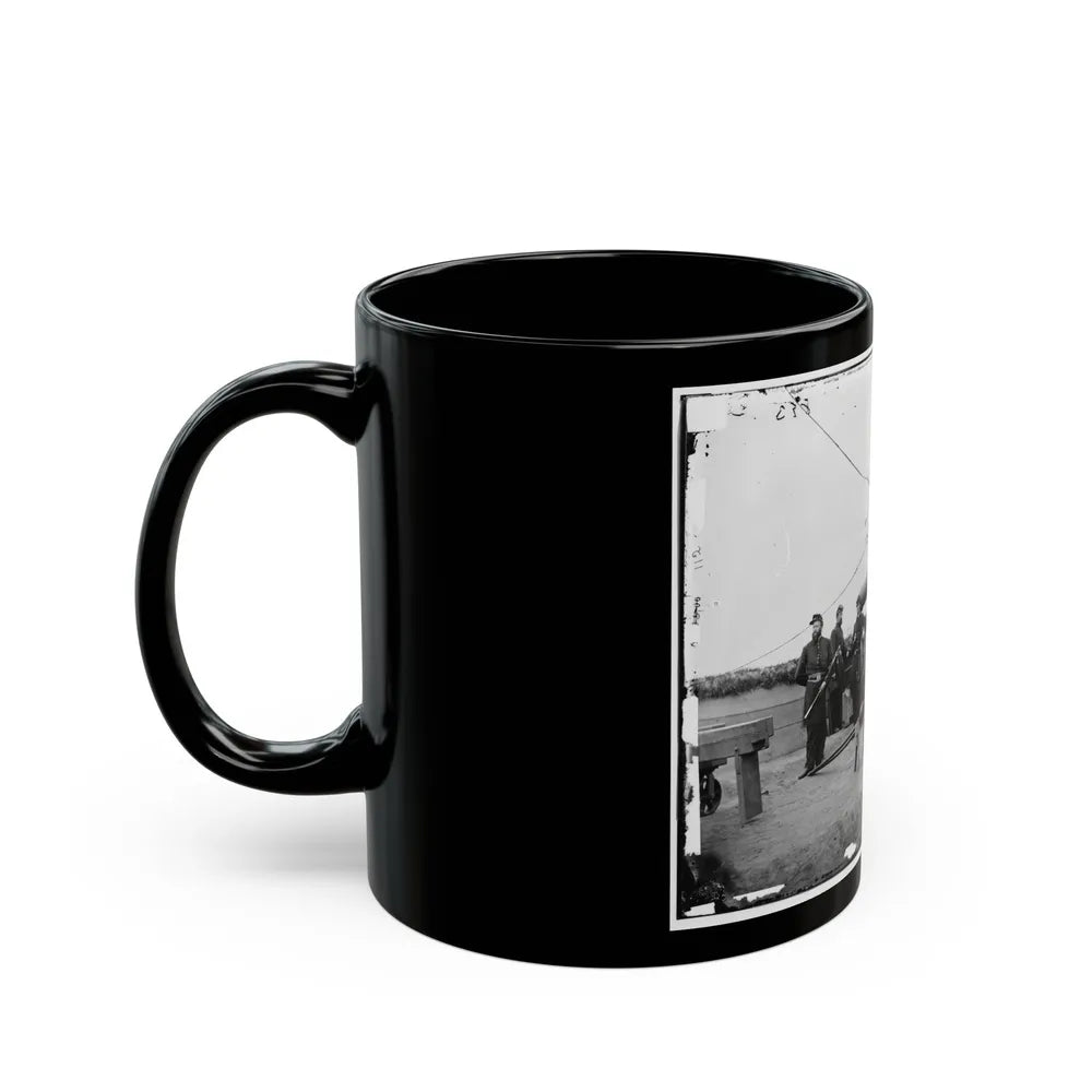 Washington, D.C., Vicinity. Seven Officers By A Big Gun In A Fort (U.S. Civil War) Black Coffee Mug-Go Mug Yourself