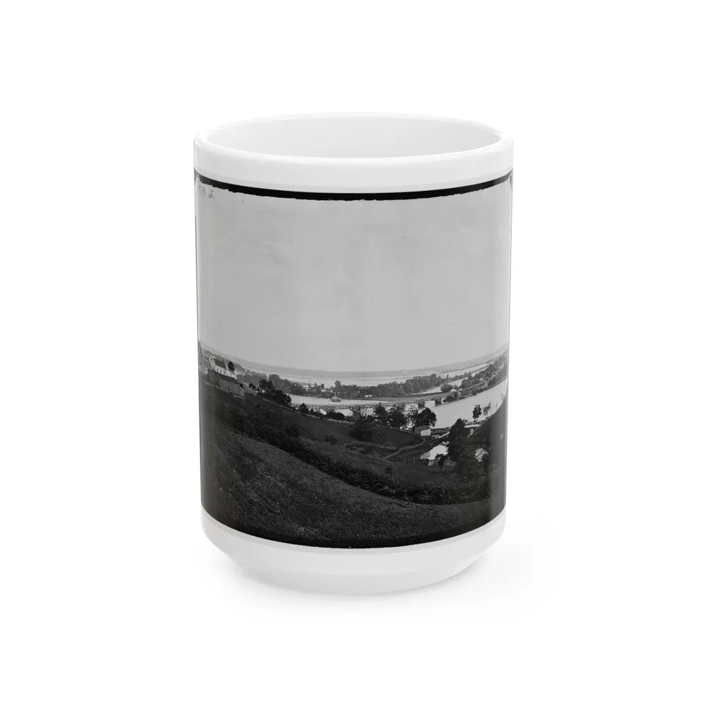 Washington, D.C. View From Georgetown Heights, With Aqueduct Bridge And Mason's Island (U.S. Civil War) White Coffee Mug-15oz-Go Mug Yourself