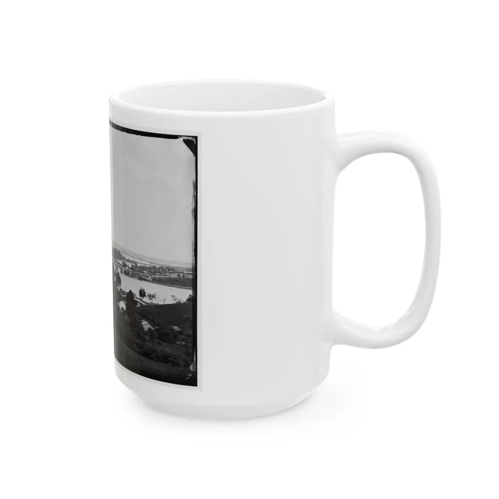 Washington, D.C. View From Georgetown Heights, With Aqueduct Bridge And Mason's Island (U.S. Civil War) White Coffee Mug-Go Mug Yourself