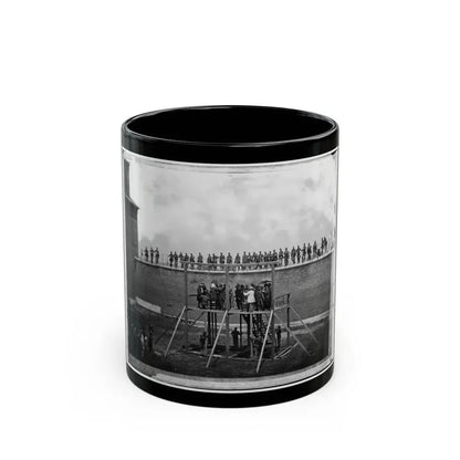 Washington, D.C. Adjusting The Ropes For Hanging The Conspirators (U.S. Civil War) Black Coffee Mug 11oz - Go Mug Yourself