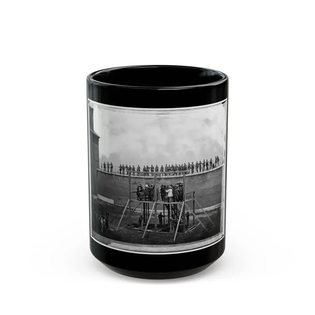 Washington, D.C. Adjusting The Ropes For Hanging The Conspirators (U.S. Civil War) Black Coffee Mug 15oz - Go Mug Yourself