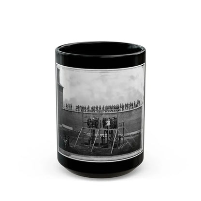Washington, D.C. Adjusting The Ropes For Hanging The Conspirators (U.S. Civil War) Black Coffee Mug 15oz - Go Mug Yourself