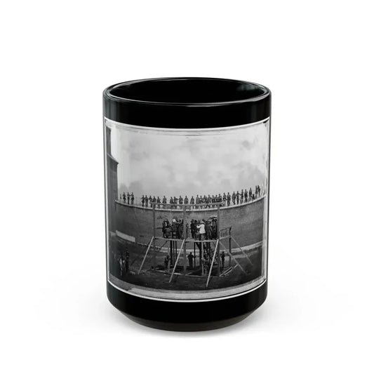 Washington, D.C. Adjusting The Ropes For Hanging The Conspirators (U.S. Civil War) Black Coffee Mug 15oz - Go Mug Yourself