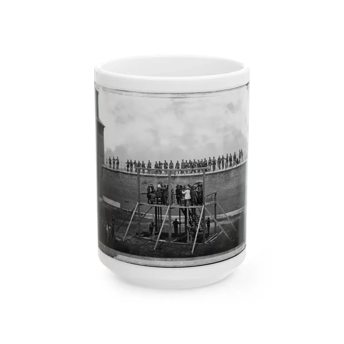 Washington, D.C. Adjusting The Ropes For Hanging The Conspirators (U.S. Civil War) White Coffee Mug 15oz - Go Mug Yourself