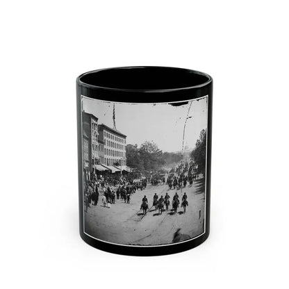 Washington, D.C. Another Artillery Unit Passing On Pennsylvania Avenue Near The Treasury (U.S. Civil War) Black Coffee Mug 11oz - Go Mug Yourself