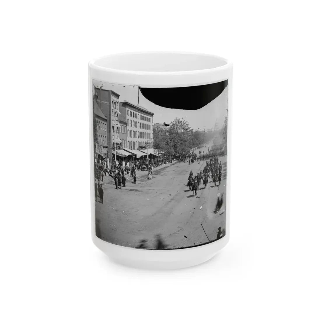 Washington, D.C. Artillery Unit Passing On Pennsylvania Avenue Near The Treasury (U.S. Civil War) White Coffee Mug 15oz - Go Mug Yourself