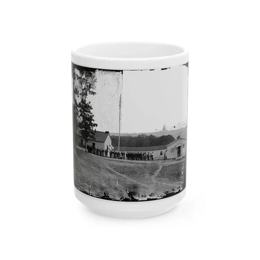 Washington, D.C. Band Before Officers' Quarters At Harewood Hospital (U.S. Civil War) White Coffee Mug 15oz - Go Mug Yourself
