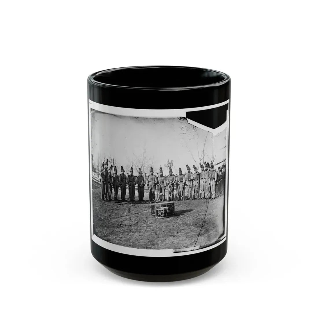 Washington, D.C. Band Of 9th Veteran Reserve Corps, In Shakoes And Frogged Jackets, At Washington Circle (U.S. Civil War) Black Coffee Mug 15oz - Go Mug Yourself
