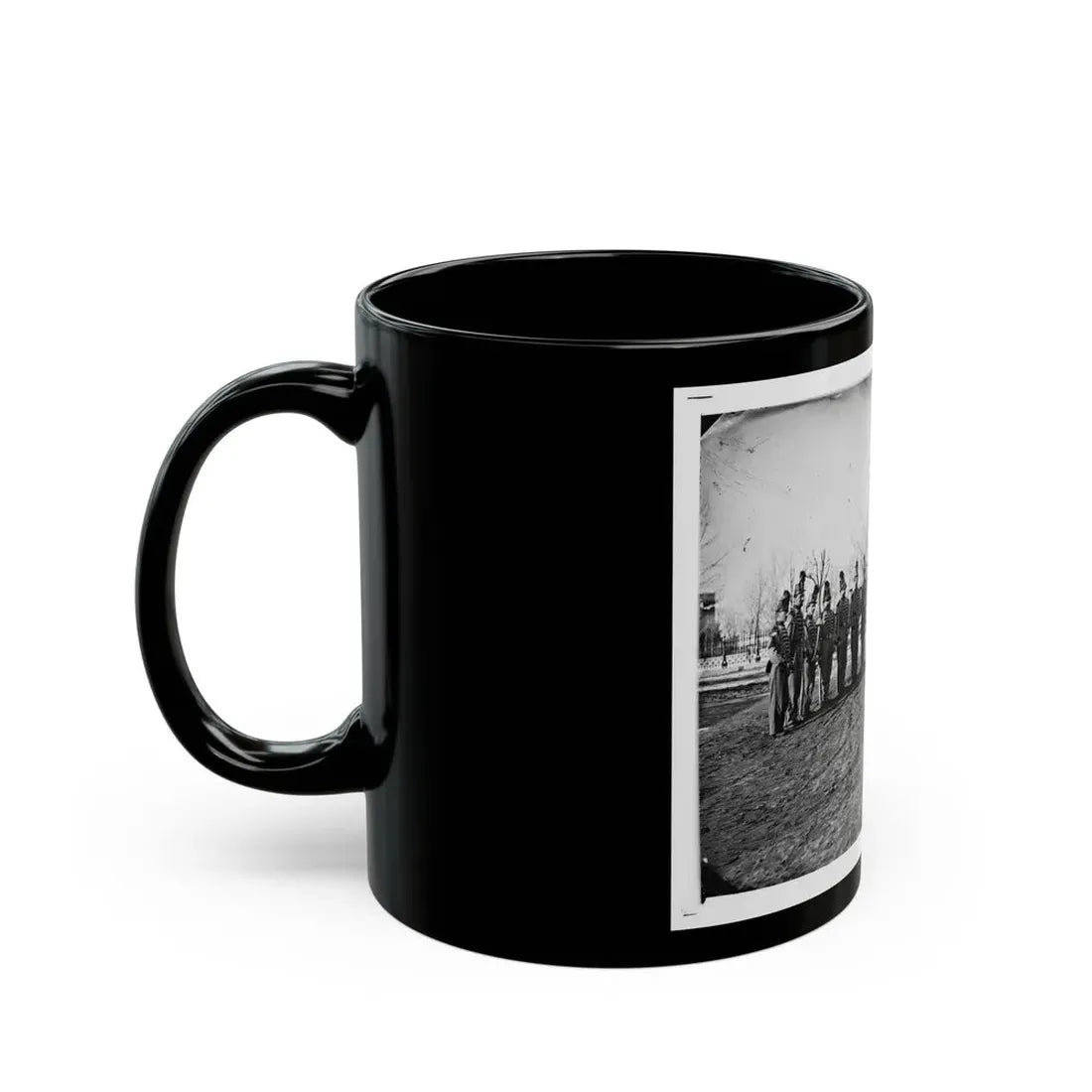 Washington, D.C. Band Of 9th Veteran Reserve Corps, In Shakoes And Frogged Jackets, At Washington Circle (U.S. Civil War) Black Coffee Mug - Go Mug Yourself