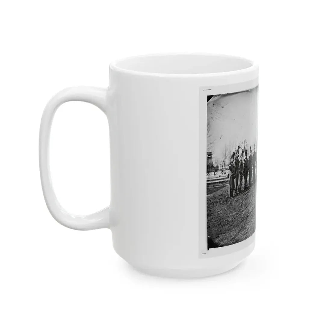 Washington, D.C. Band Of 9th Veteran Reserve Corps, In Shakoes And Frogged Jackets, At Washington Circle (U.S. Civil War) White Coffee Mug - Go Mug Yourself