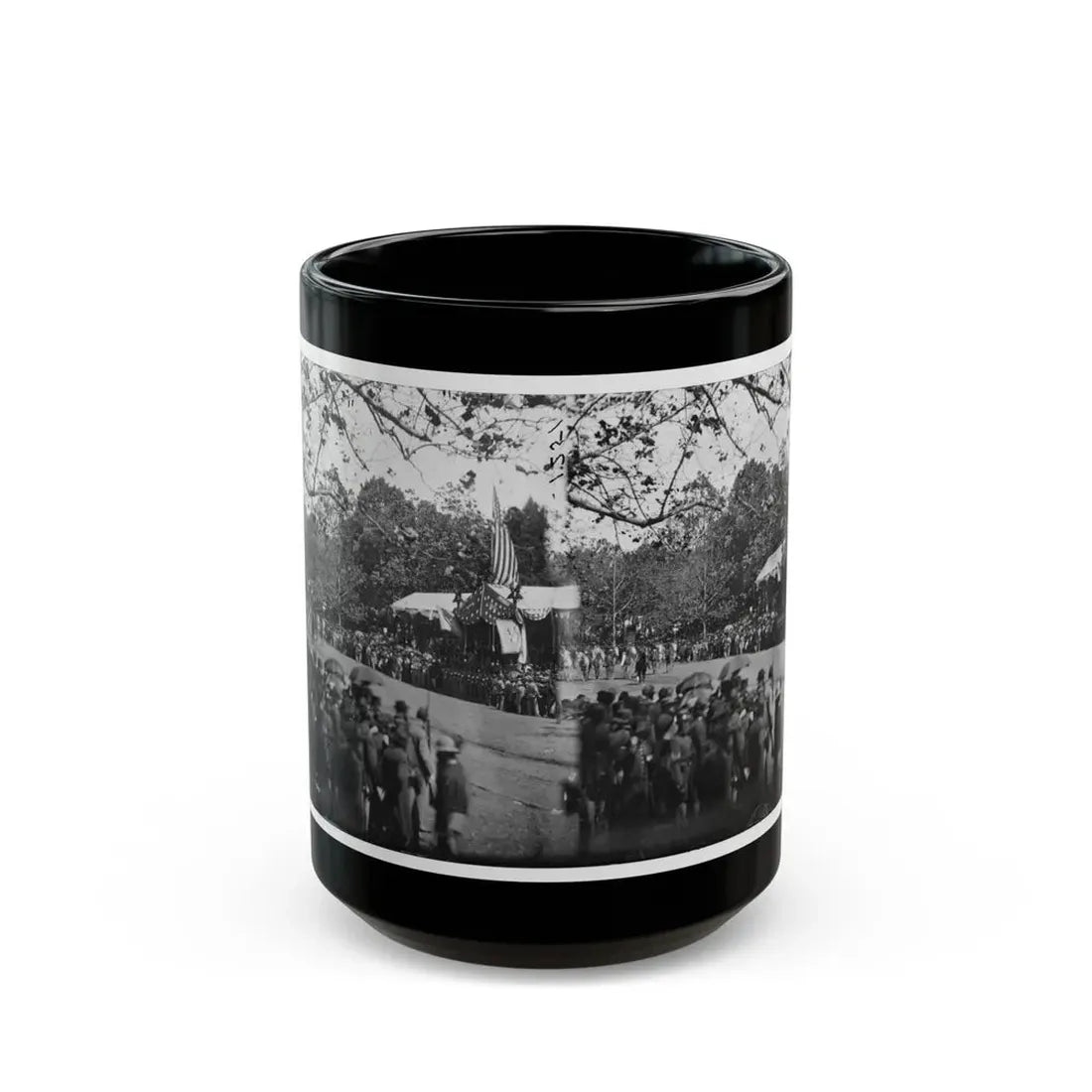 Washington, D.C. Cavalry Unit Passing Presidential Reviewing Stand (U.S. Civil War) Black Coffee Mug - Go Mug Yourself