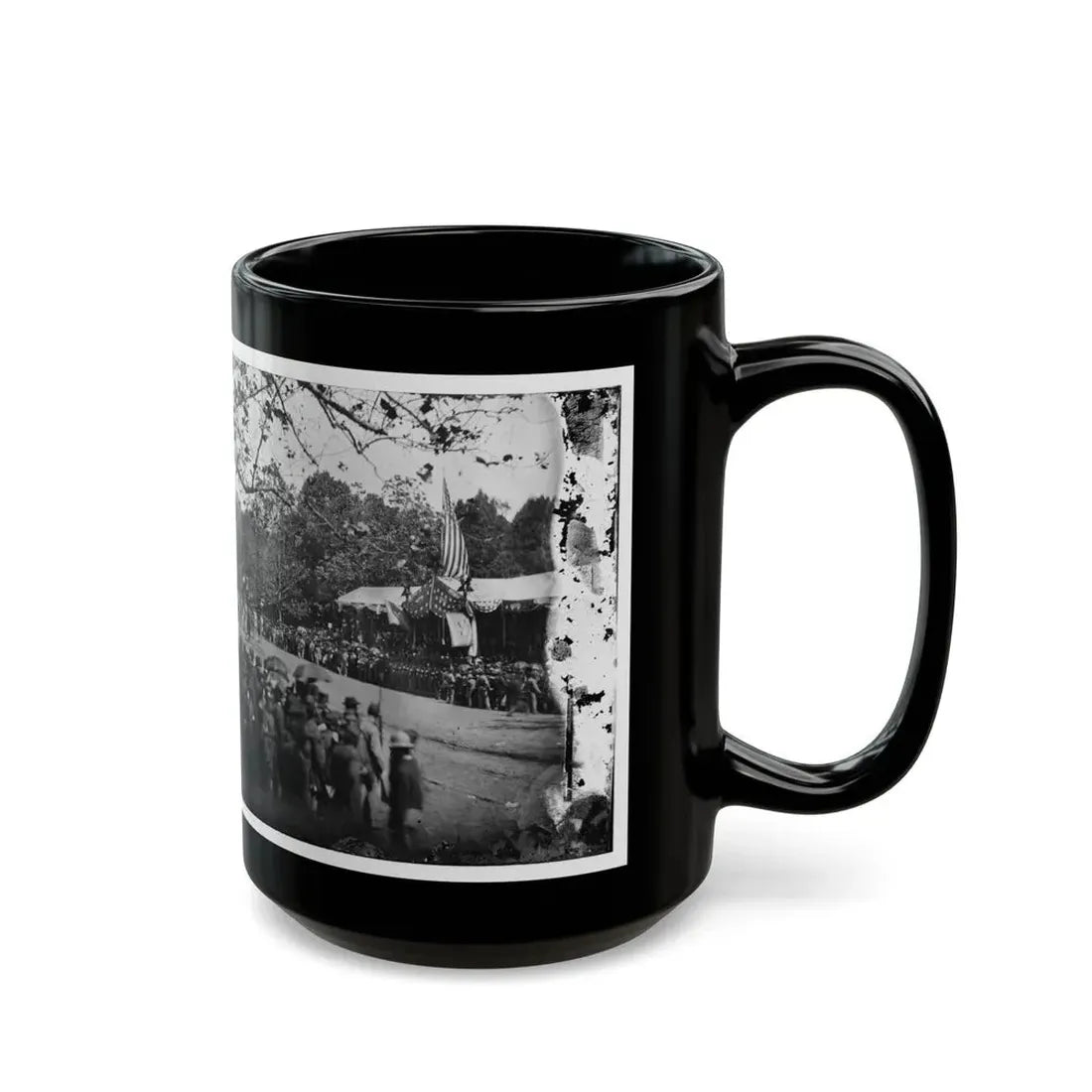 Washington, D.C. Cavalry Unit Passing Presidential Reviewing Stand (U.S. Civil War) Black Coffee Mug - Go Mug Yourself