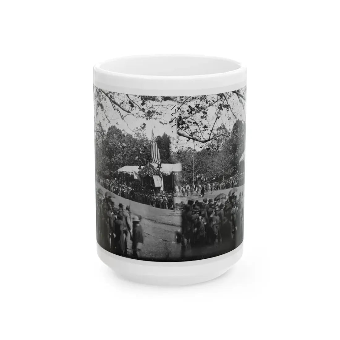 Washington, D.C. Cavalry Unit Passing Presidential Reviewing Stand (U.S. Civil War) White Coffee Mug 15oz - Go Mug Yourself