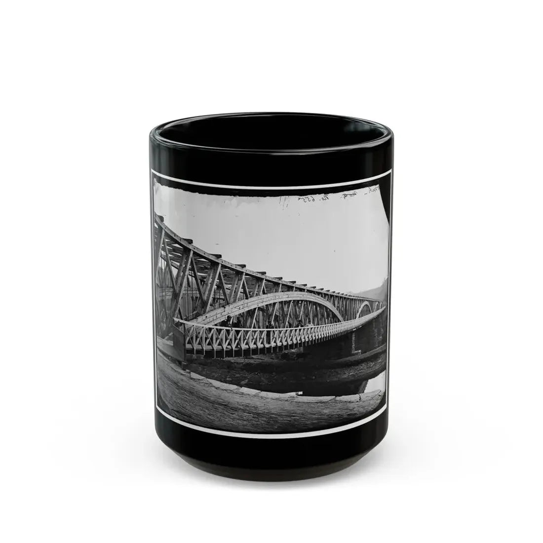 Washington, D.C. Chain Bridge Over The Potomac; Chesapeake And Ohio Canal In Foreground (U.S. Civil War) Black Coffee Mug 15oz - Go Mug Yourself