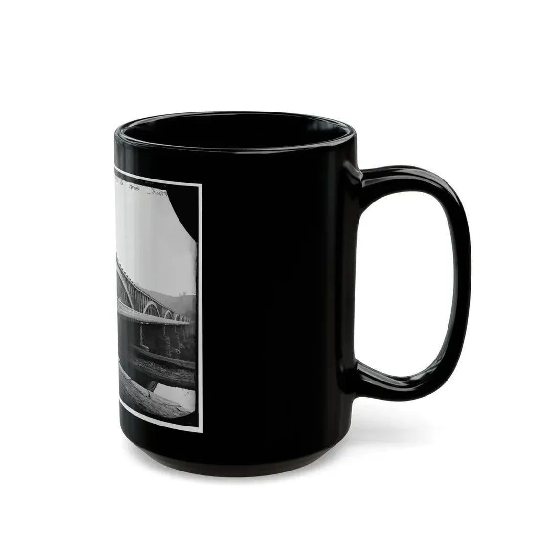 Washington, D.C. Chain Bridge Over The Potomac; Chesapeake And Ohio Canal In Foreground (U.S. Civil War) Black Coffee Mug - Go Mug Yourself