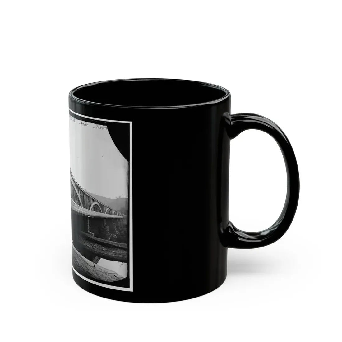 Washington, D.C. Chain Bridge Over The Potomac; Chesapeake And Ohio Canal In Foreground (U.S. Civil War) Black Coffee Mug - Go Mug Yourself