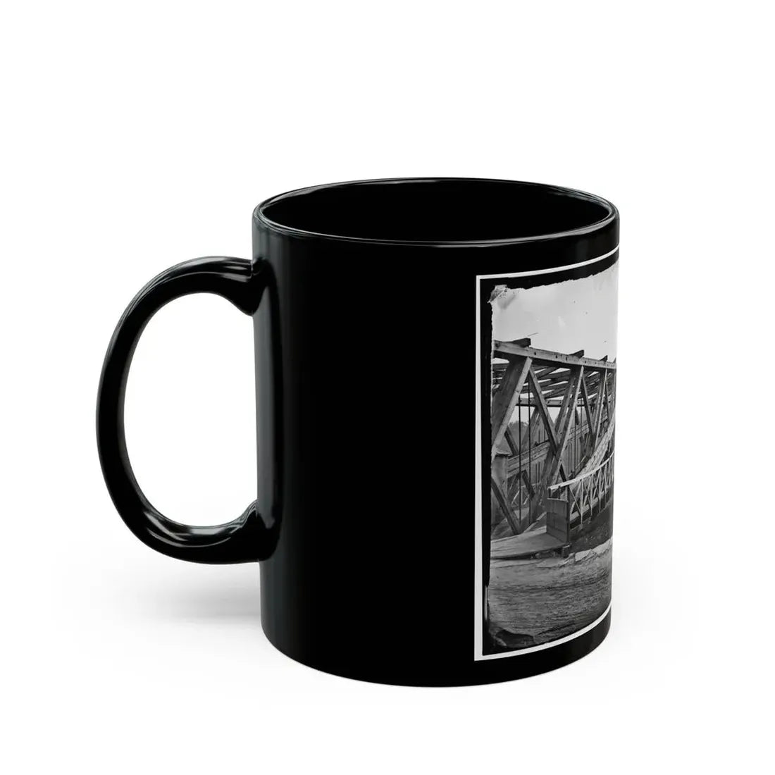 Washington, D.C. Chain Bridge Over The Potomac; Chesapeake And Ohio Canal In Foreground (U.S. Civil War) Black Coffee Mug - Go Mug Yourself
