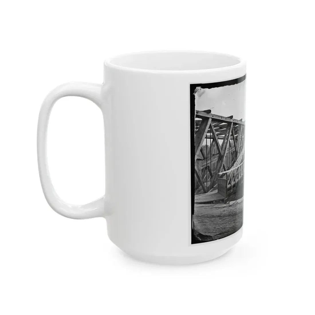 Washington, D.C. Chain Bridge Over The Potomac; Chesapeake And Ohio Canal In Foreground (U.S. Civil War) White Coffee Mug - Go Mug Yourself