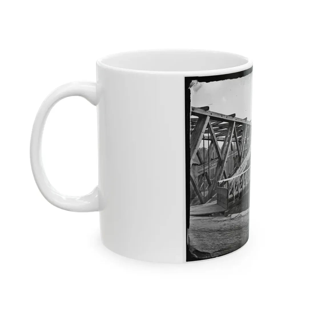Washington, D.C. Chain Bridge Over The Potomac; Chesapeake And Ohio Canal In Foreground (U.S. Civil War) White Coffee Mug - Go Mug Yourself