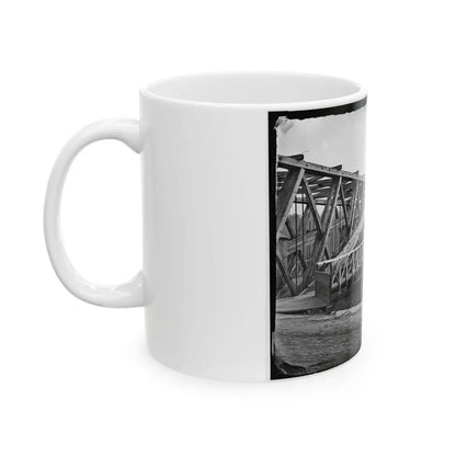 Washington, D.C. Chain Bridge Over The Potomac; Chesapeake And Ohio Canal In Foreground (U.S. Civil War) White Coffee Mug - Go Mug Yourself