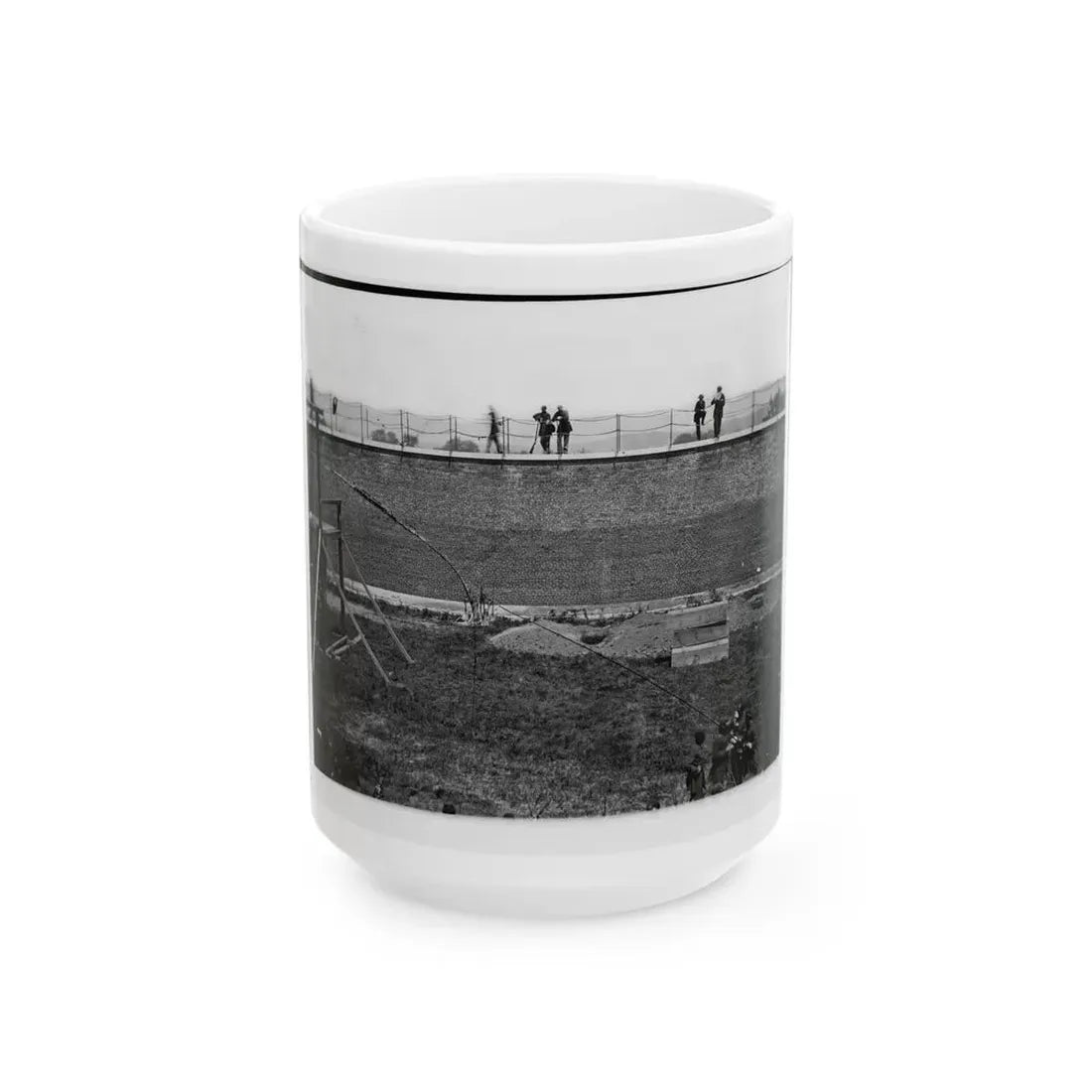 Washington, D.C. Coffins And Open Graves Ready For The Conspirators' Bodies At Right Of Scaffold (U.S. Civil War) White Coffee Mug 15oz - Go Mug Yourself