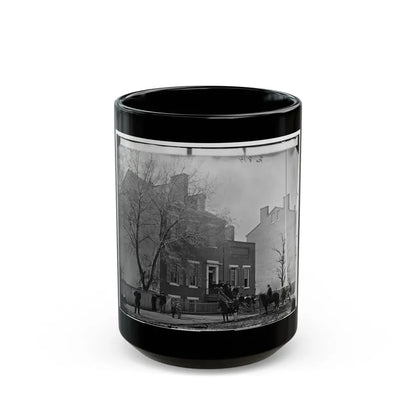 Washington, D.C. Col. Benjamin F. Fisher And Staff On Steps Of Signal Corps Headquarters, 1816 F St., Nw (U.S. Civil War) Black Coffee Mug 15oz - Go Mug Yourself