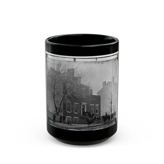 Washington, D.C. Col. Benjamin F. Fisher And Staff On Steps Of Signal Corps Headquarters, 1816 F St., Nw (U.S. Civil War) Black Coffee Mug 15oz - Go Mug Yourself
