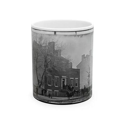 Washington, D.C. Col. Benjamin F. Fisher And Staff On Steps Of Signal Corps Headquarters, 1816 F St., Nw (U.S. Civil War) White Coffee Mug 11oz - Go Mug Yourself