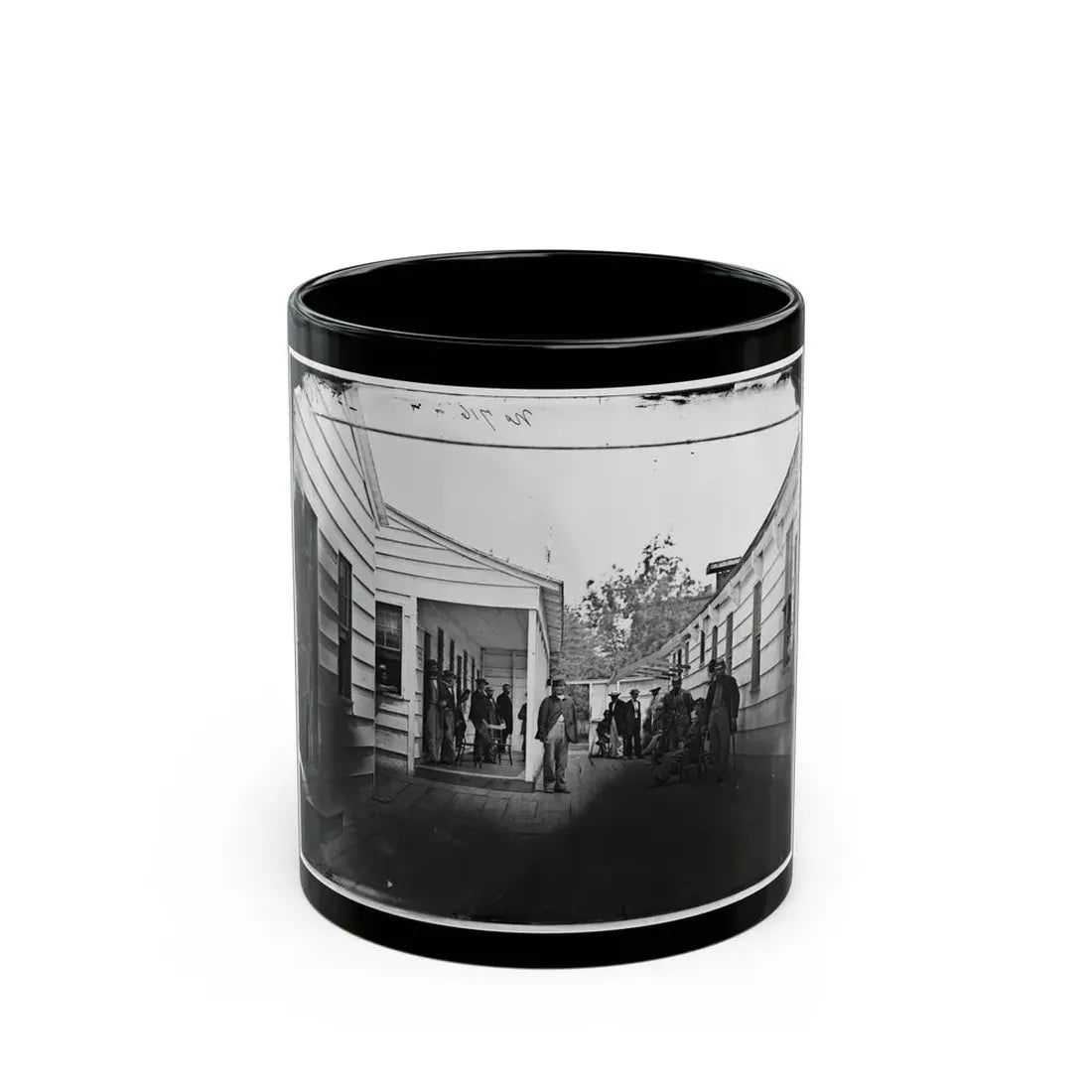 Washington, D.C. Convalescent Soldiers And Others Outside Quarters Of The Sanitary Commission Home Lodge (U.S. Civil War) Black Coffee Mug 11oz - Go Mug Yourself