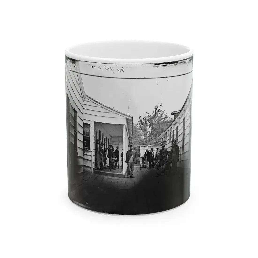 Washington, D.C. Convalescent Soldiers And Others Outside Quarters Of The Sanitary Commission Home Lodge (U.S. Civil War) White Coffee Mug 11oz - Go Mug Yourself