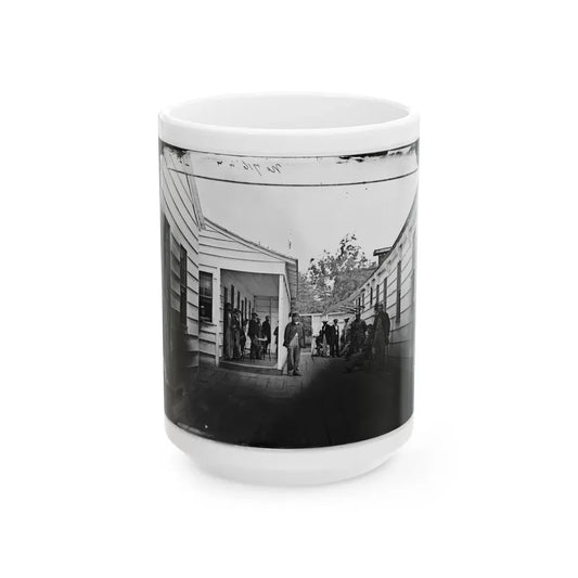 Washington, D.C. Convalescent Soldiers And Others Outside Quarters Of The Sanitary Commission Home Lodge (U.S. Civil War) White Coffee Mug 15oz - Go Mug Yourself