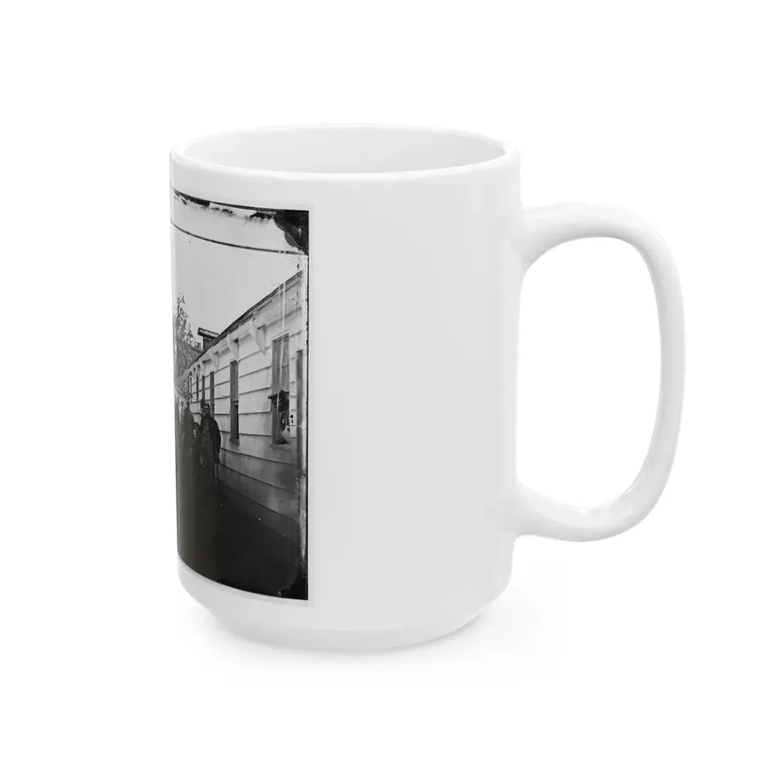 Washington, D.C. Convalescent Soldiers And Others Outside Quarters Of The Sanitary Commission Home Lodge (U.S. Civil War) White Coffee Mug - Go Mug Yourself