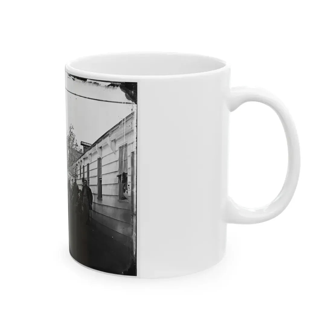 Washington, D.C. Convalescent Soldiers And Others Outside Quarters Of The Sanitary Commission Home Lodge (U.S. Civil War) White Coffee Mug - Go Mug Yourself