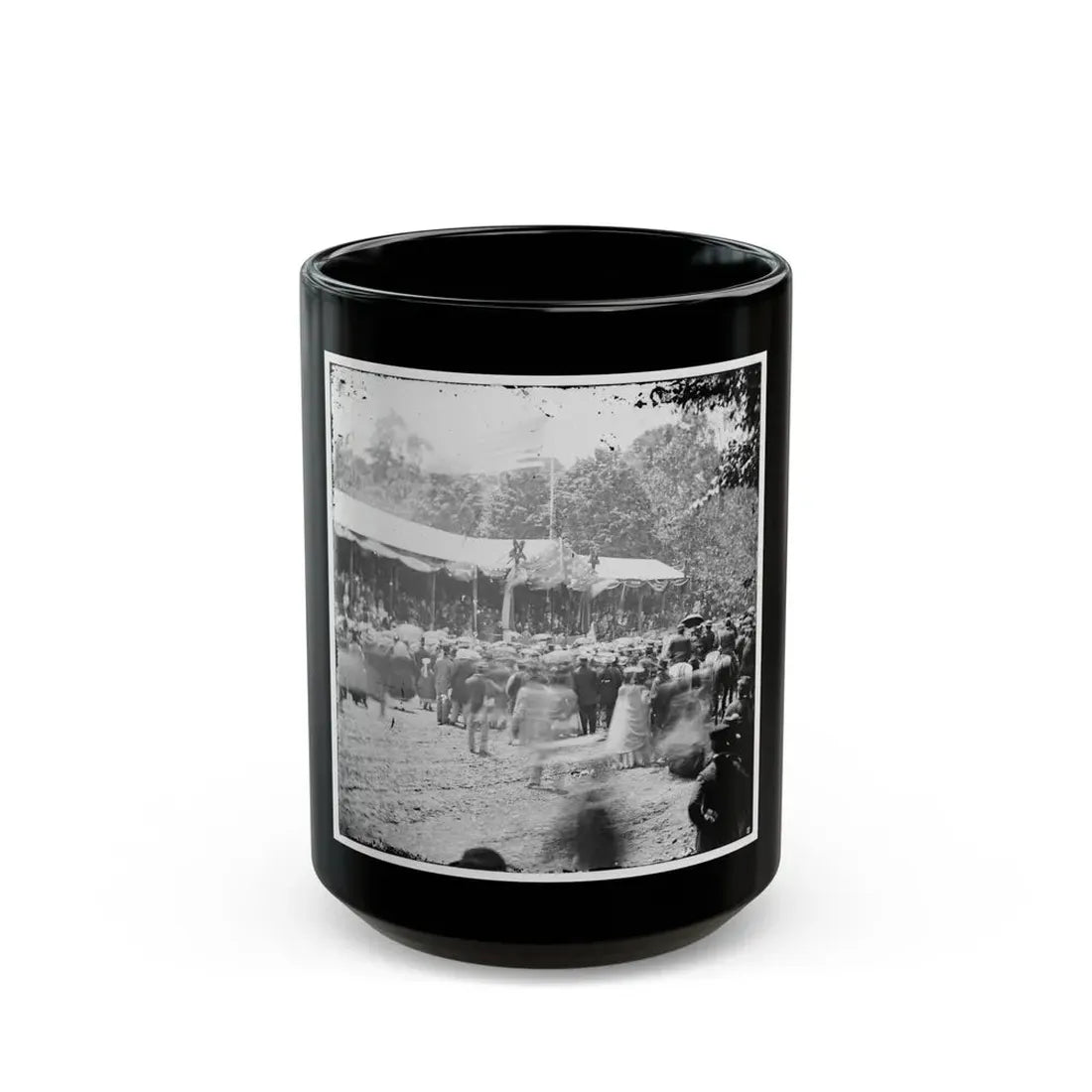 Washington, D.C. Crowd In Front Of Presidential Reviewing Stand (U.S. Civil War) Black Coffee Mug 15oz - Go Mug Yourself