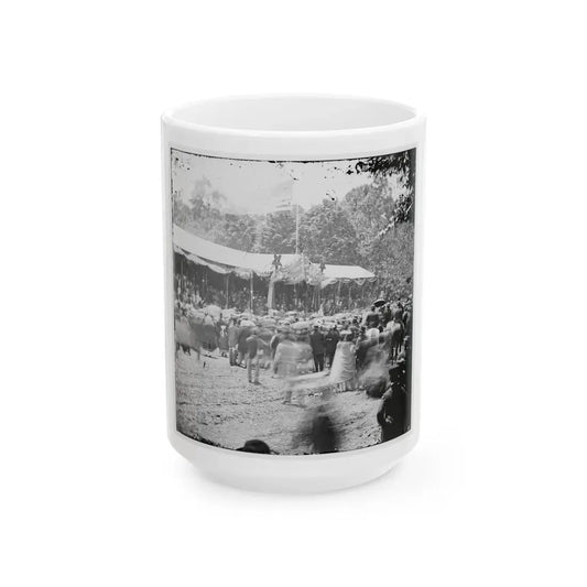 Washington, D.C. Crowd In Front Of Presidential Reviewing Stand (U.S. Civil War) White Coffee Mug 15oz - Go Mug Yourself