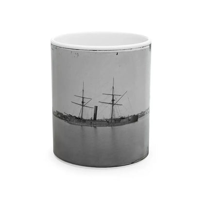 Washington, D.C. Ex-Confederate Iron-Clad Ram Stonewall At Anchor; U.S. Capitol In The Background (U.S. Civil War) White Coffee Mug 11oz - Go Mug Yourself