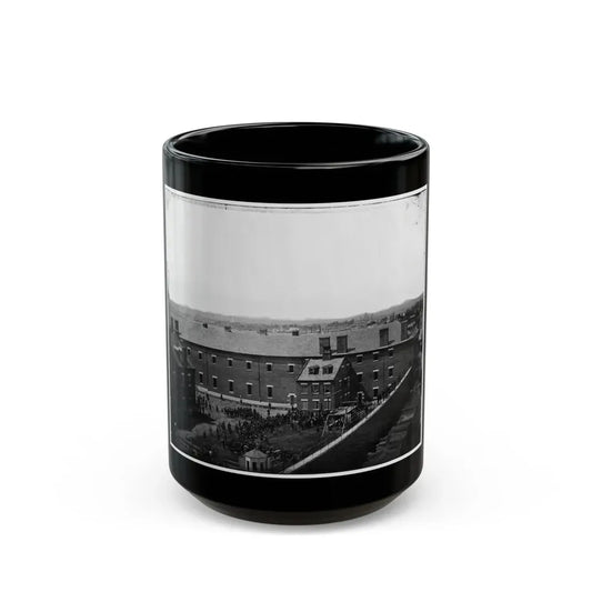 Washington, D.C. Execution Of The Conspirators  Scaffold In Use And Crowd In The Yard, Seen From The Roof Of The Arsenal (U.S. Civil War) Black Coffee Mug 15oz - Go Mug Yourself