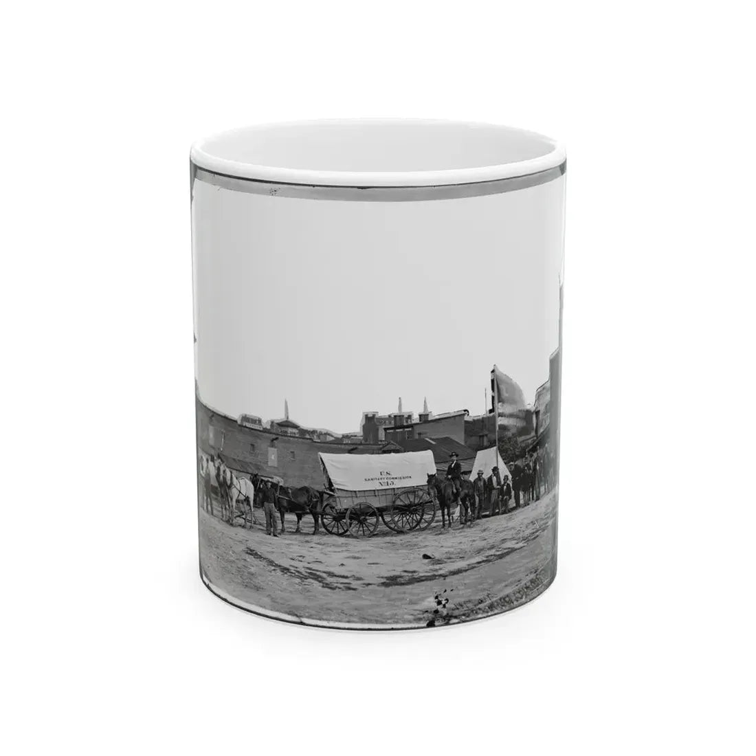 Washington, D.C. Field Relief Wagons And Workers Of U.S. Sanitary Commission (U.S. Civil War) White Coffee Mug 11oz - Go Mug Yourself
