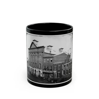Washington, D.C. Ford's Theater With Guards Posted At Entrance And Crepe Draped From Windows (U.S. Civil War) Black Coffee Mug 11oz - Go Mug Yourself