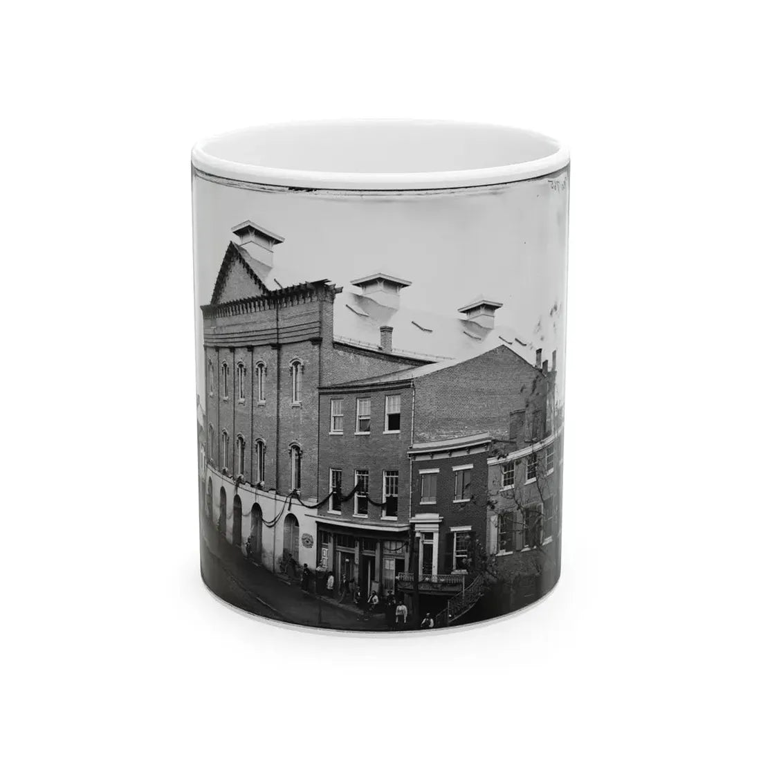 Washington, D.C. Ford's Theater With Guards Posted At Entrance And Crepe Draped From Windows (U.S. Civil War) White Coffee Mug 11oz - Go Mug Yourself