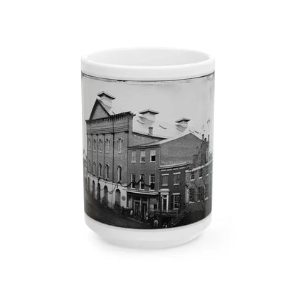 Washington, D.C. Ford's Theater With Guards Posted At Entrance And Crepe Draped From Windows (U.S. Civil War) White Coffee Mug 15oz - Go Mug Yourself