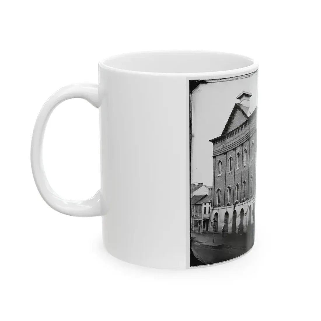 Washington, D.C. Ford's Theater With Guards Posted At Entrance And Crepe Draped From Windows (U.S. Civil War) White Coffee Mug - Go Mug Yourself
