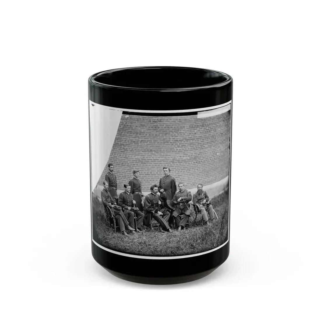 Washington, D.C. Gen. John F. Hartranft And Staff, Responsible For Securing The Conspirators At The Arsenal (U.S. Civil War) Black Coffee Mug 15oz - Go Mug Yourself