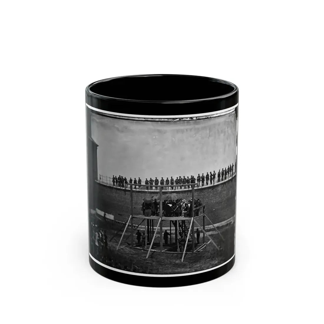 Washington, D.C. Gen. John F. Hartranft Reading The Death Warrant To The Conspirators On The Scaffold (U.S. Civil War) Black Coffee Mug 11oz - Go Mug Yourself