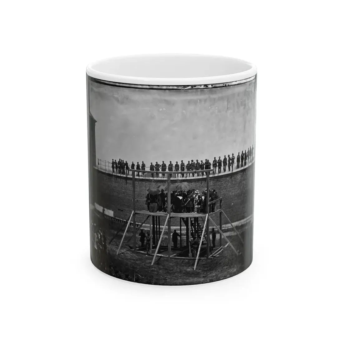 Washington, D.C. Gen. John F. Hartranft Reading The Death Warrant To The Conspirators On The Scaffold (U.S. Civil War) White Coffee Mug 11oz - Go Mug Yourself