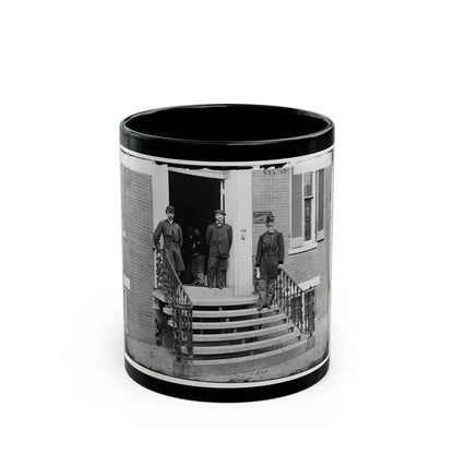 Washington, D.C. Gen. William Hoffman, Commissary General Of Prisoners (At Right) And Staff On Steps Of Office, F. St. At 20th Nw (U.S. Civil War) Black Coffee Mug 11oz - Go Mug Yourself