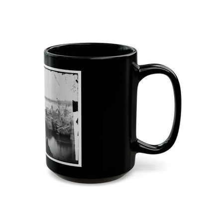 Washington, D.C. Georgetown Ferry-Boat Carrying Wagons, And Aqueduct Bridge Beyond, From Rocks On Mason's Island (U.S. Civil War) Black Coffee Mug - Go Mug Yourself
