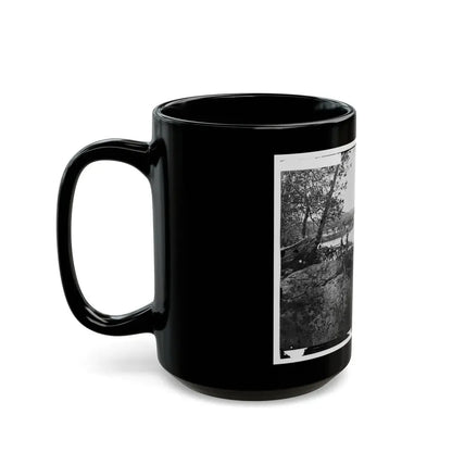 Washington, D.C. Georgetown Ferry-Boat Carrying Wagons, And Aqueduct Bridge Beyond, From Rocks On Mason's Island (U.S. Civil War) Black Coffee Mug - Go Mug Yourself